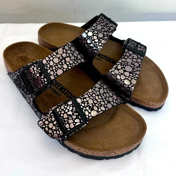NEW Birkenstock Arizona Metallic Stone Sandals | Size 38 (7/7.5) - Picture 1 of 8